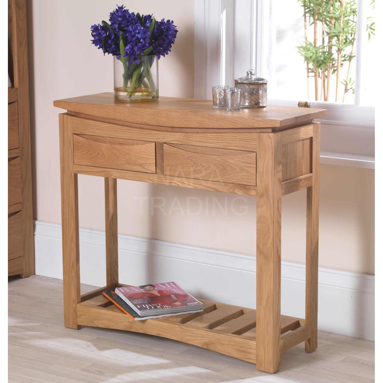 Crescent solid oak hallway modern furniture console hall table eBay